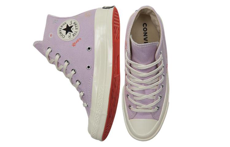 Chuck 70 Wmns Converse High 'Embroidered Floral Print - Pale Amethyst' Women's A01584C