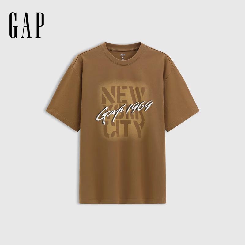 Gap Unisex Cotton Spray Paint Logo Loose T-Shirt