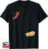 Lustiges Hot Dog springt in Brötchen Wurst BBQ Hoher Sprung T-Shirt