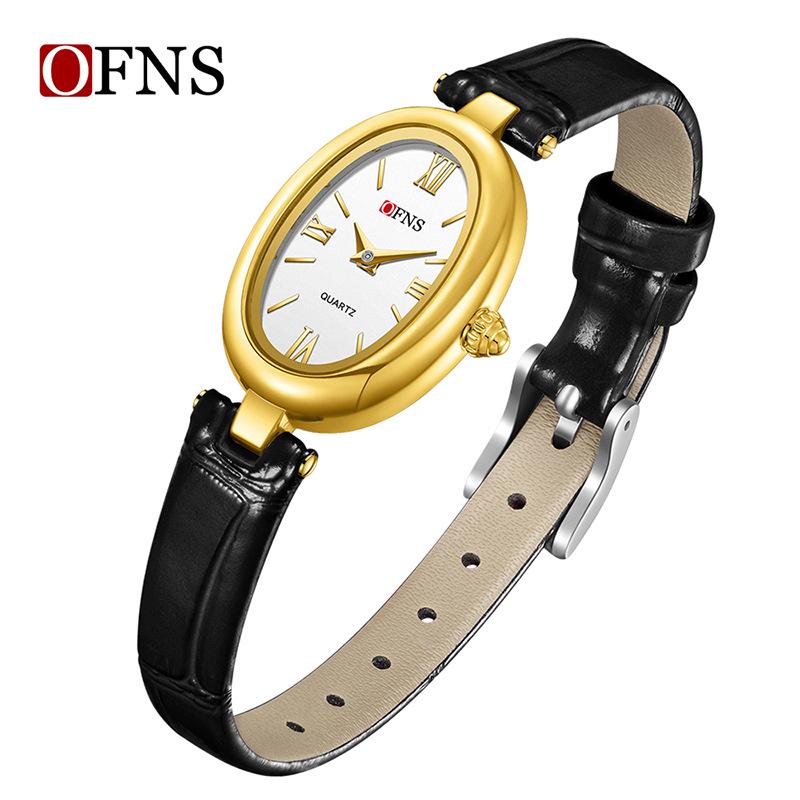 Waterproof Women s Quartz Watch with Solid Steel Band and Simple Oval Design