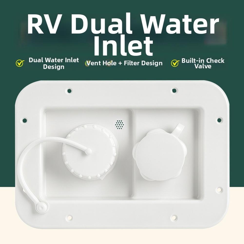 Inlet Built-in One-Way Check Valve Inlet For RV Dual Water-Inlet Gravity Fill Port With Pressure Relief Valve For Camper Parts