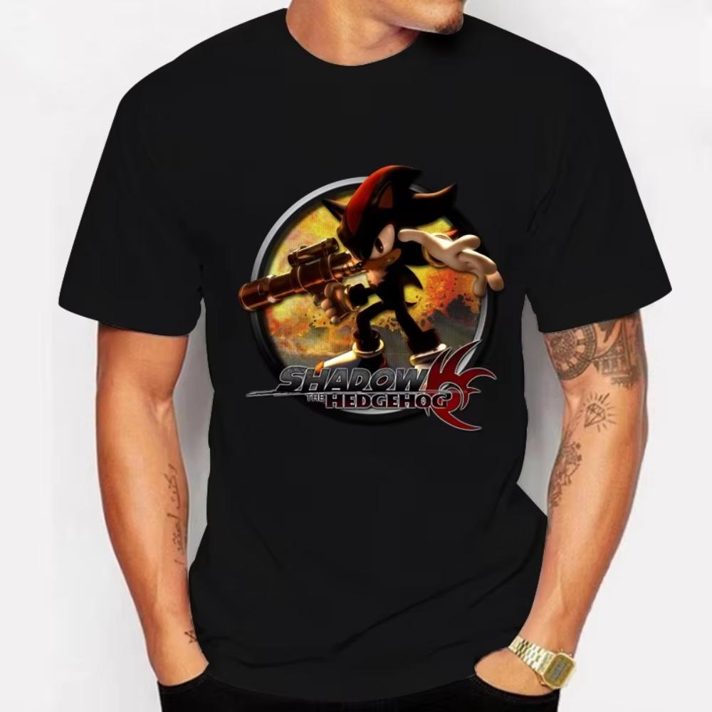 Sonics Vuxen Bomulls-t-shirt Sommarmode Tryckt Topp Man Kvinna Anime Söt Klädsel Kortärmad Klädsel Shadow The Hedgehog T-shirt
