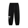 Li-Ning Sports Lifestyle Series Letter Fleece Loose Warm Versatile Cuffed Casual Pants Men Bottoms Black AKLU921-1
