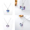 Heart Charm Clavicle Chain Fantasy Crystal Flying Dragon Necklace Jewelry