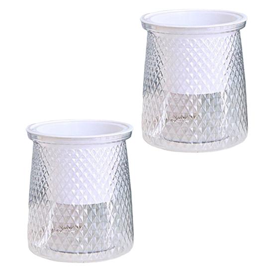 2 Sets Self Watering Flowerpot with Wick Rope Indoor Outdoor Plants Planting Pot with Drainage Hole Clear Reservoir Herbs Flower Planter Pot