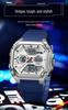 Sanda Men's Multifunctional Waterproof Electronic Watch - Trendy Timer with Dual Display & Three-Time Zone Outdoor Alarm.