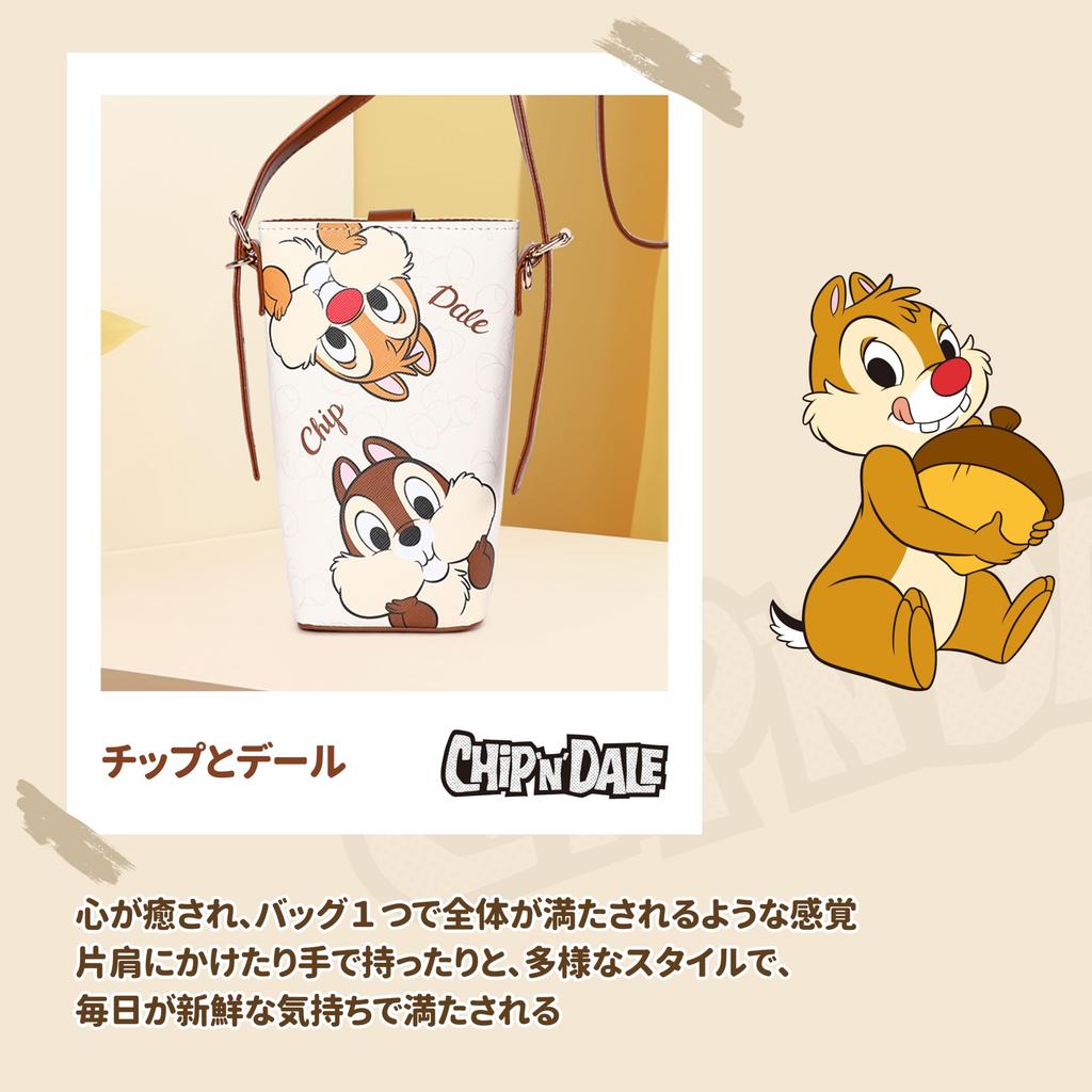 Notre Disney Officially Licensed Kids' Pouch, Fashion Shoulder Bag, Crossbody Bag, PVC Neck Pouch with Belt (Chip 'n Dale-B)