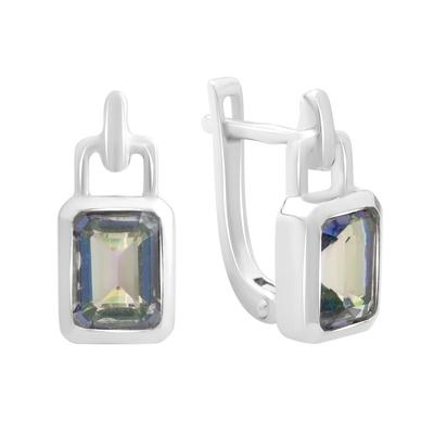 Boucles d'oreilles en argent avec topaze mystique 2,733 ct (2190189)