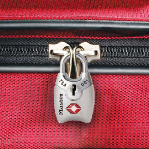 Master Lock TSA Lock, Keyed, Compact, Lightweight, 25mm Wide, 14mm Inner Diameter, Suitable for Suitcases, Travel Bags, and International Travel, Secu