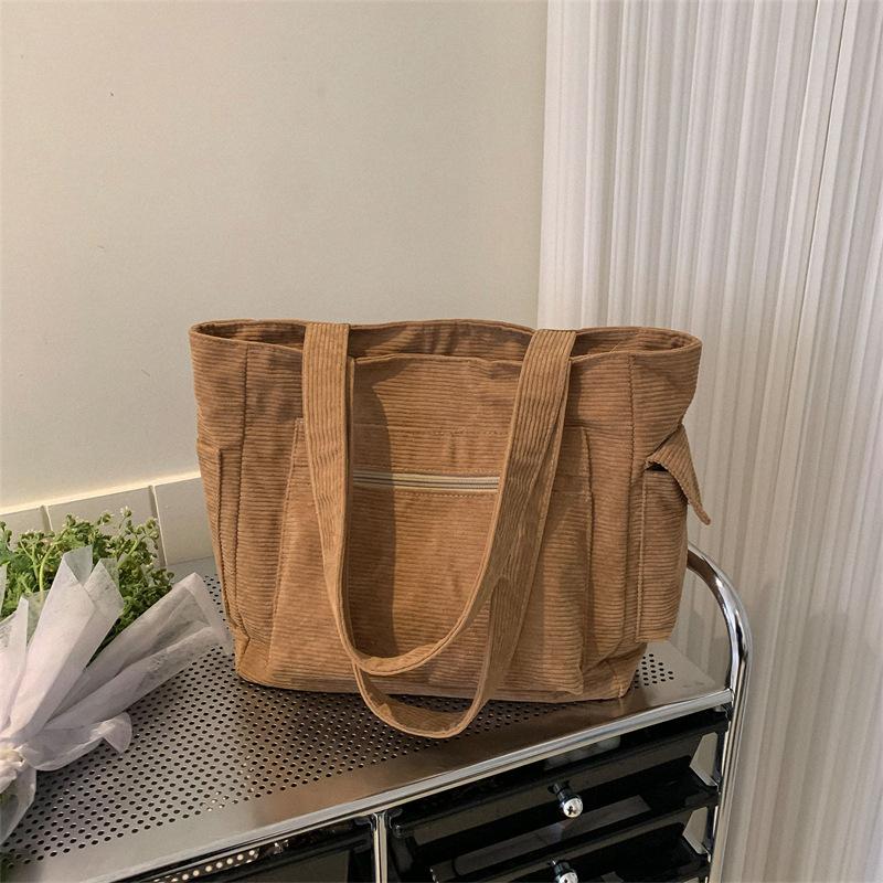 College Students Commuting Class Large Capacity Handheld Bag Large Bag Female 2023 New Canvas Bag One Shoulder Tote Bag
