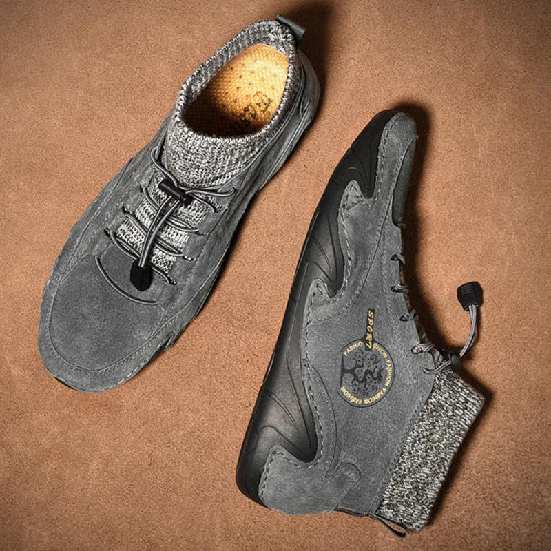 2024 Fashion Men Boots Casual Shoes Leather Boots Men Autumn Winter Snow Outdoor Light Ankle Antislip Warm Zapatos Men Shoes