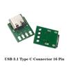 1-50Pcs USB 3.1 Type-C 16 Pin Test PCB Board Adapter 16P Socket 2.54mm for Data Cable Repair Prototyping Arduino DIY