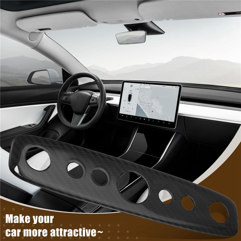 ABLZ-Car Roof Reading Light Frame Shift Button Trim Stickers Carbon Fiber For Tesla Model 3 Highland 2024