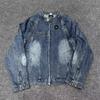Broken Planet Embroidered Cardigan Denim Jacket Loose Straight Jeans Set Men Women Casual Outfit