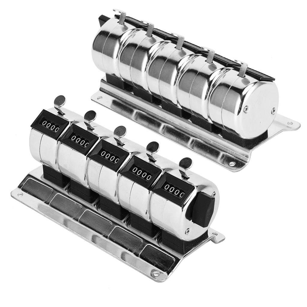 Mechanical Counter Metal Manual Clicker 4?Digit 5 Units Stainless Steel Tally Hardware Tools