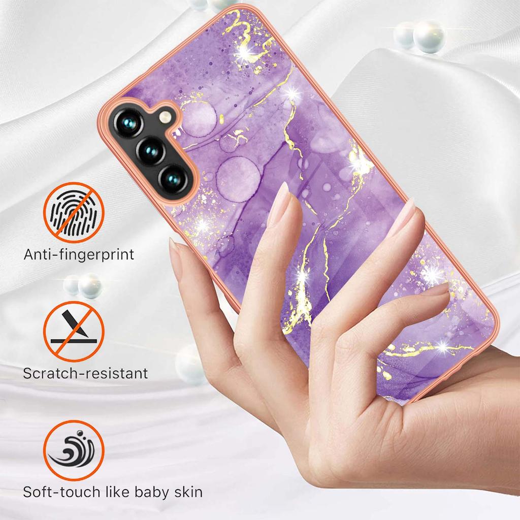 For Samsung Galaxy A36 5G TPU Case with IMD Marble Pattern Electroplated Back Cover