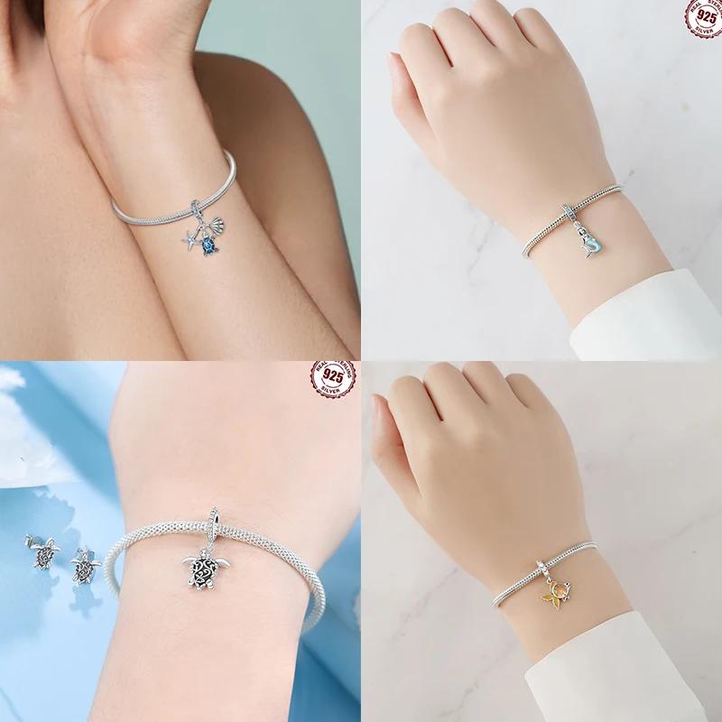 Anniversary Copper Sea Shell Turtle Mermaid Charm Beads Fit Bracelet Necklace Bead Jewelry Making Fine Jewelry Gift