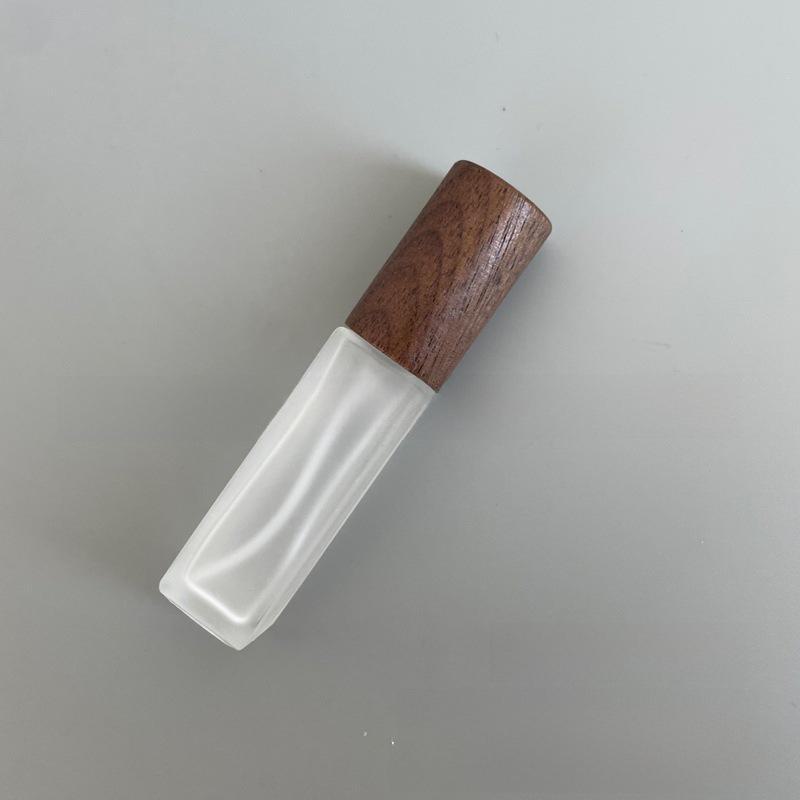 Sticlă portabilă de parfum din sticlă cu capac din lemn, opțiuni de 5 ml și 10 ml
