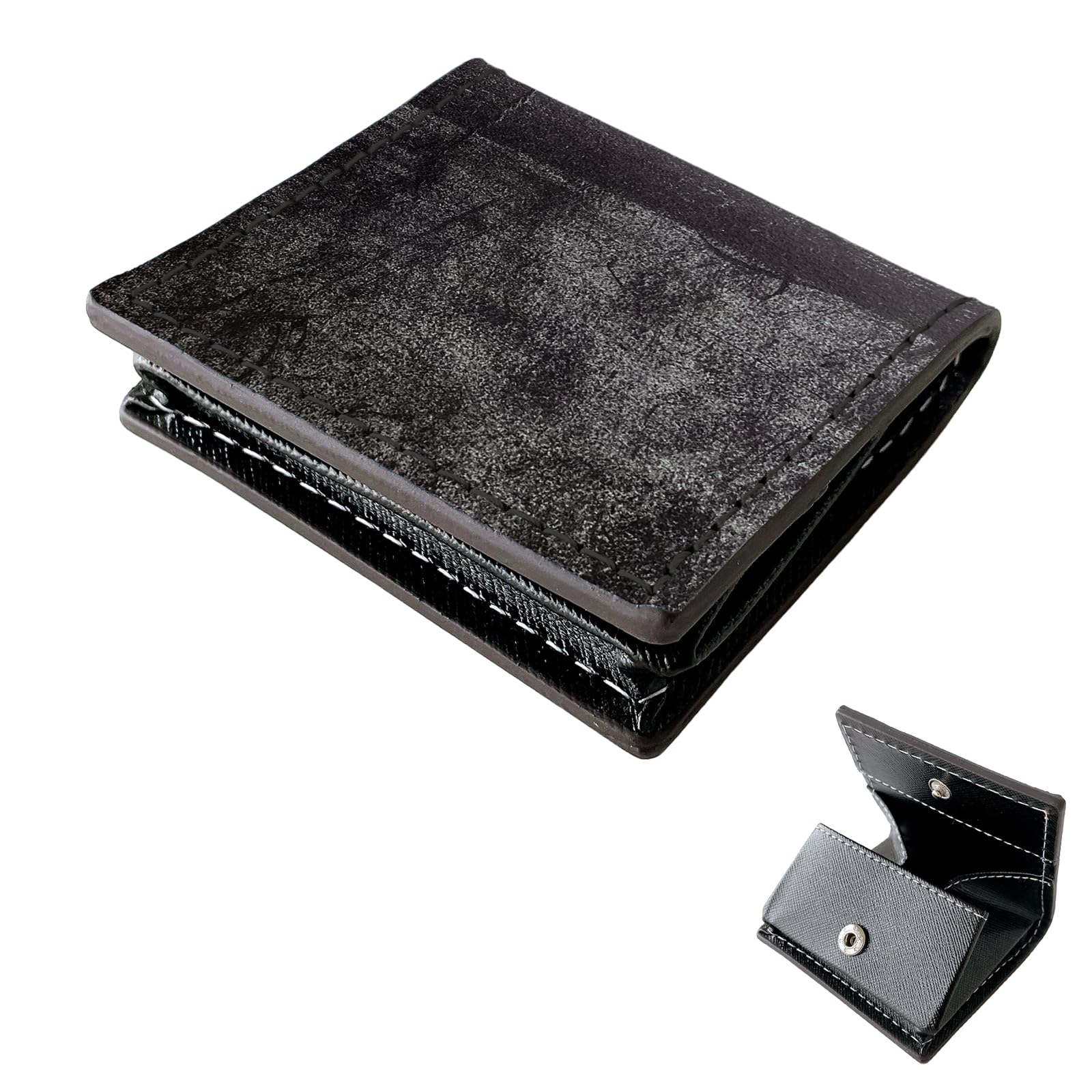 

Coin Purse Coin Case Slim Wallet Compact Genuine Leather Bridle Leather Dark Brown Box-Shaped Women s Men s [NB]