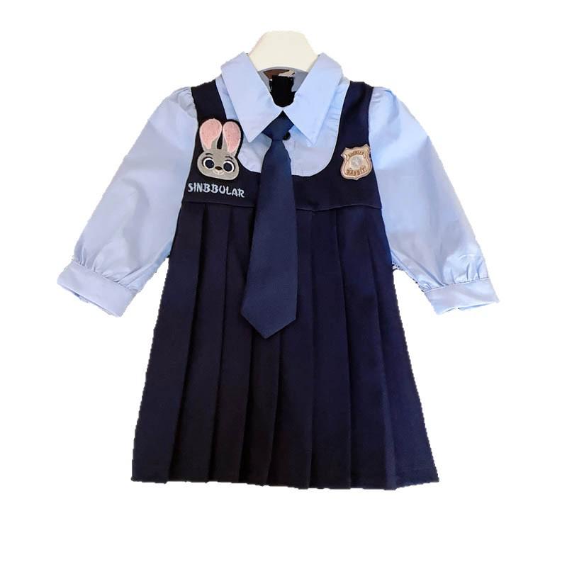 Children's Rabbit Dress - New Spring/Autumn Two-Piece Long-Sleeve with Tie
