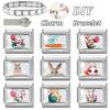 1PC Creative Personalized Tulip Lovely Cats Rabbit Star Heart Italian Charm Fit 9MM Stainless Steel Bracelet DIY Making Gift