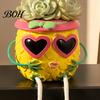 Small Decorative Vessel for Plants Pineapple Tabletop Planter, Succulents Pot with Hanging Legs, Versatile Modern Artistic Planter Desktop Organizer,