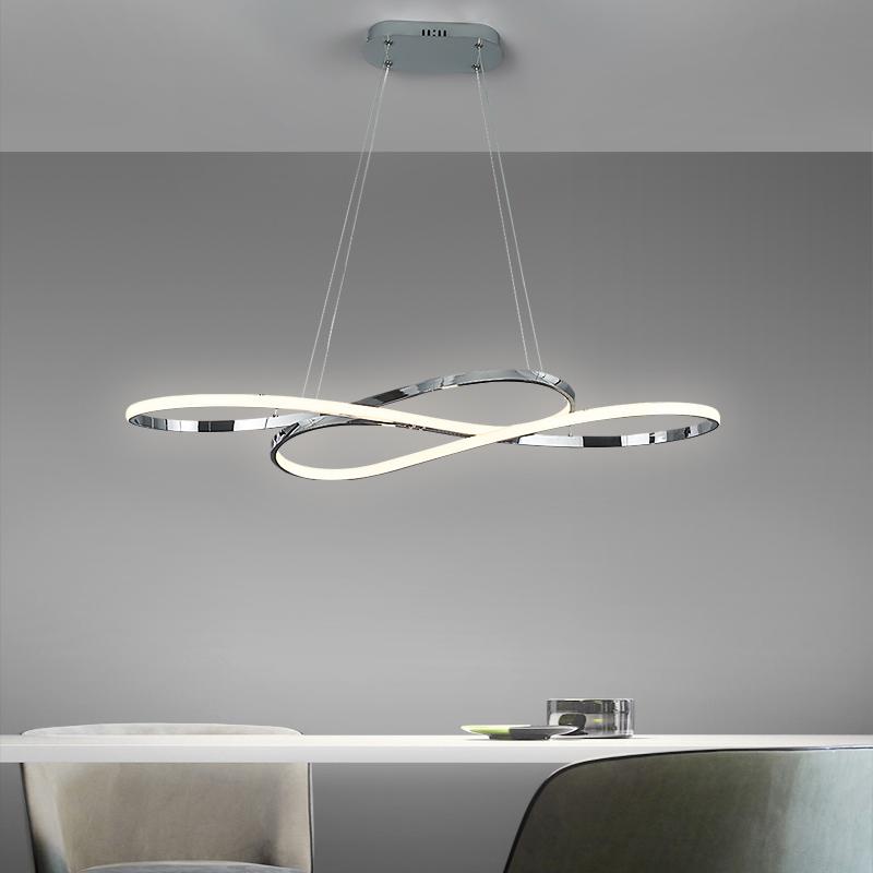 Modern LED Pendant Lamp For Dining Room Kitchen Living Room Bedroom Chandelier Gold Luster Curve Design Suspension Lights