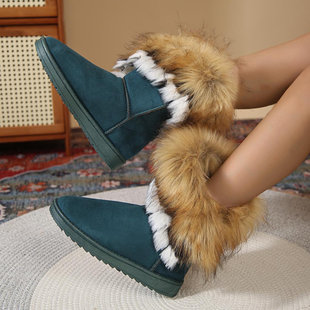 New snow boots medium boots cotton shoes boots fox hair cotton shoes