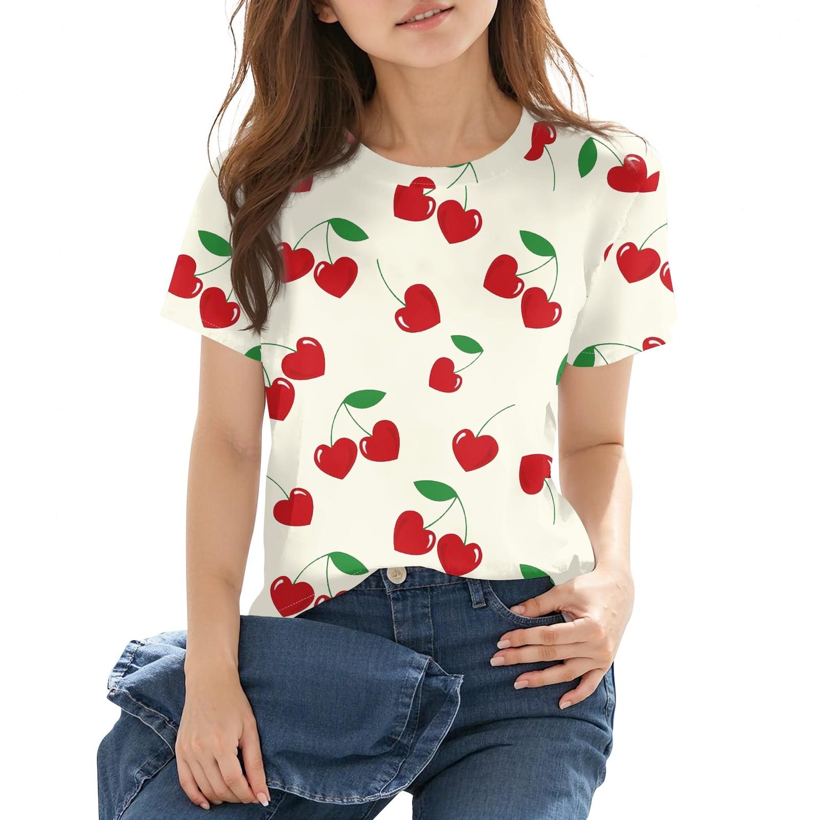 

Дитяча повсякденна модна футболка з принтом і круглим вирізом із короткими рукавами 160 червоний