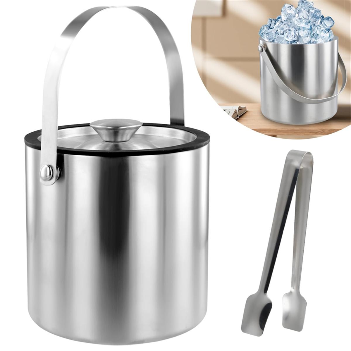 

2025+ Ice Bucket with Lid Strainer Tong,2QT Double Walled Insulated Ice Bucket Container, for Chilling Beer Cocktail Parties China Mainland