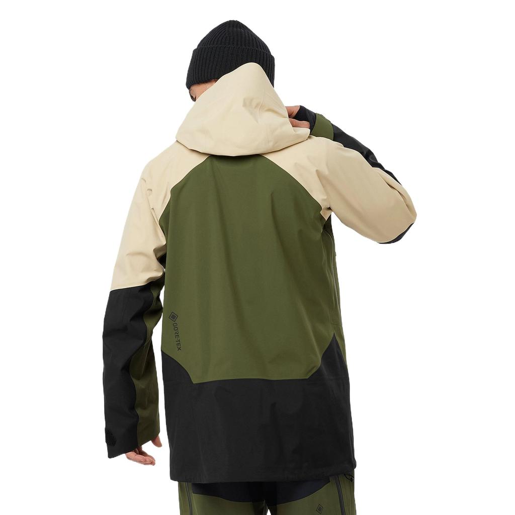 Salomon Moon Patrol Gore-Tex Warm Comfortable Structured Long Sleeve Jacket Men jackets White Green Black LC2415800