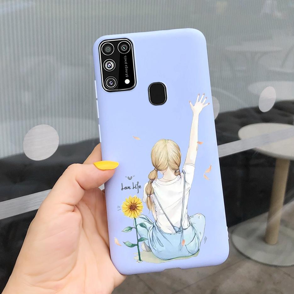 For Samsung Galaxy M31 Case SM-M315F Cute Bear Cartoon Painted Cover Phone Case For Samsung M31 M 31 GalaxyM31 Bumper Soft Funda