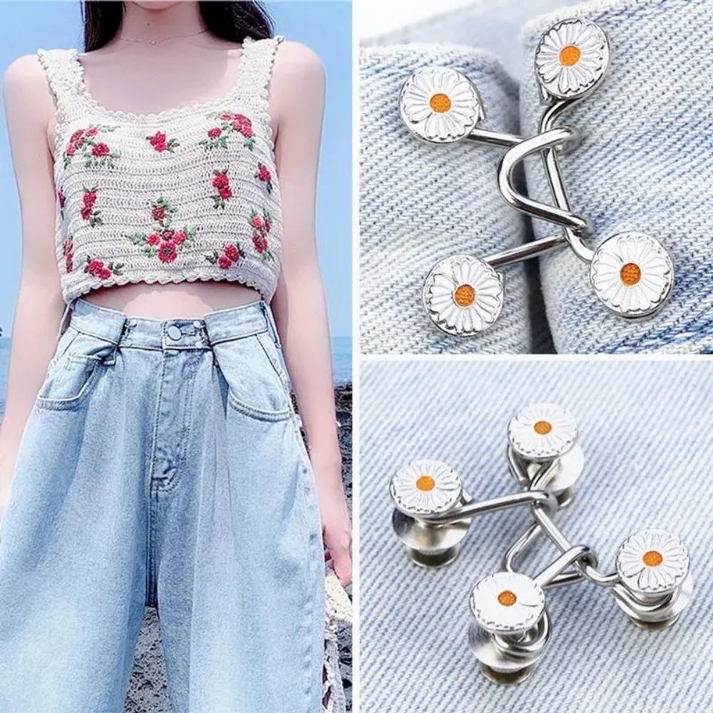 Clothing Accessories Adjustable Button Pins Easy To Install No Sewing Button Clip No Sewing Required Pant Waist Tightener Skirts