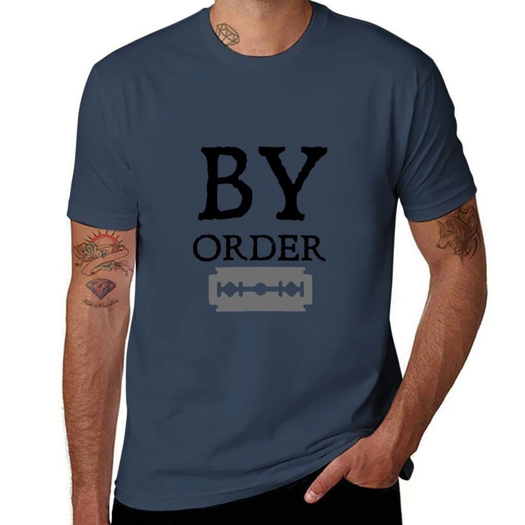 BY ORDER with a Blade Black Writing TShirt t shirt for man t shirt man cotton TShirt