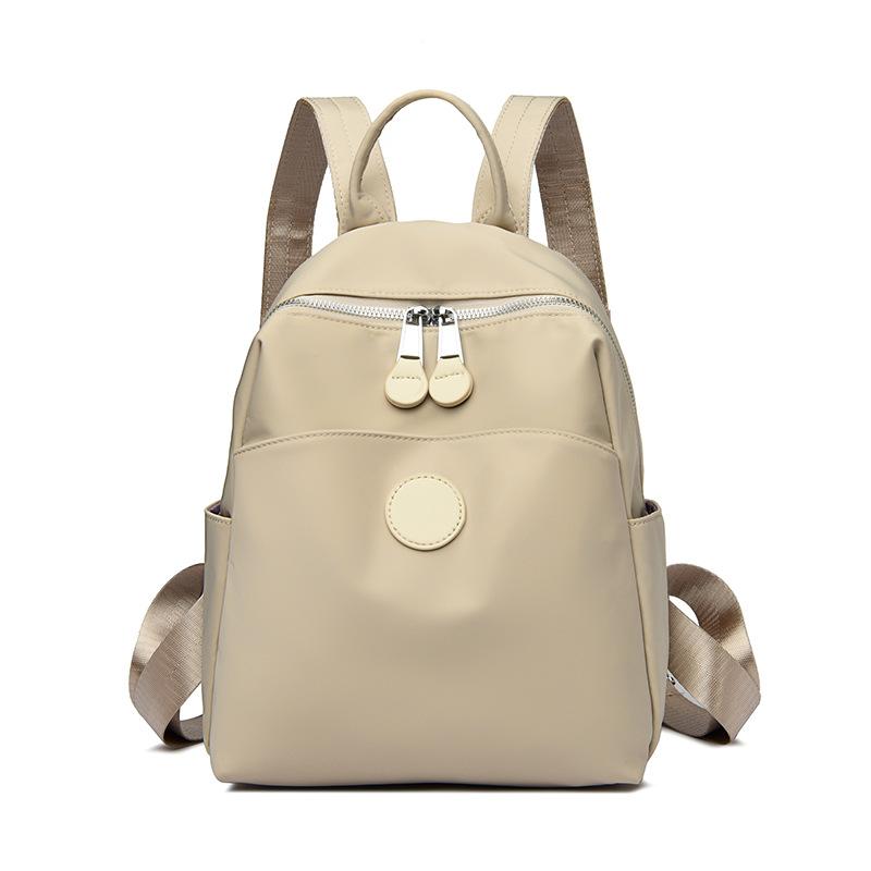 Spring Women's Fashionable Nylon Waterproof Travel and Commuting Small Backpack Simple Canvas Schoolbag