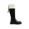 Grape mother studiolee color matching fashion round head thick sole thick heel medium long tube thin knight boots women autumn and winter