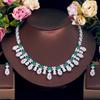 Light Luxury Necklace Premium Sense Zircon Clavicle Chain Casual Skinny Pink Diamond Earrings Necklace Set