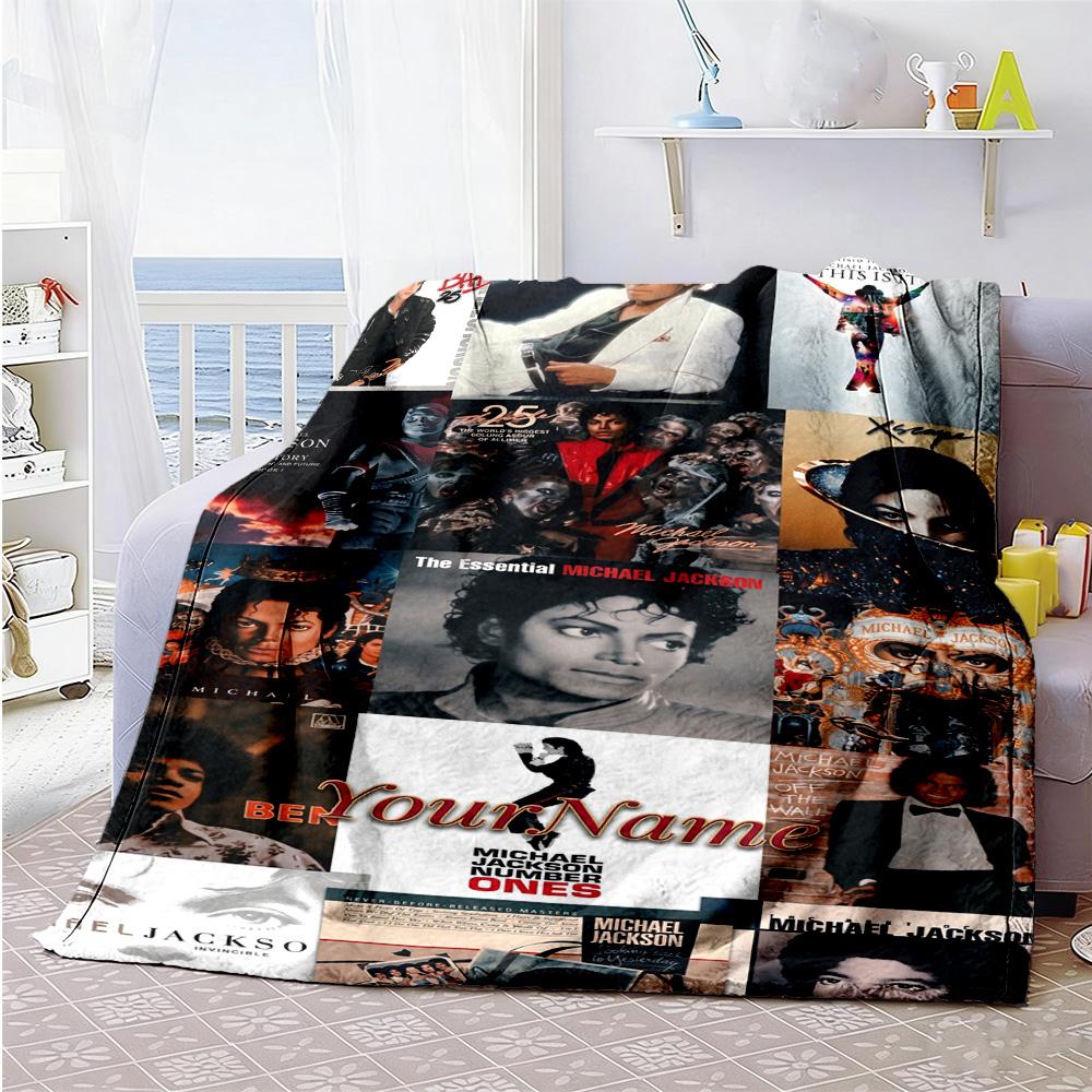 Michael Jackson 149 Personalisierte Textdecke Überwurf Anpassbare Decke Weich Warm Gemütlich Geeignet für Stuhl Wohnzimmer Meeresufer Bett Ganzjahresnutzung