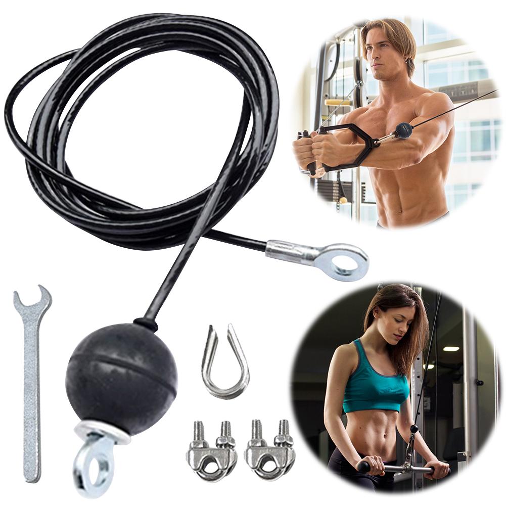 Fitness Pulley Cable Cable Pulley Attachments with Ball Steel Wire Rope Adjustable Gym Replacement Cable Heavy Duty for Workout