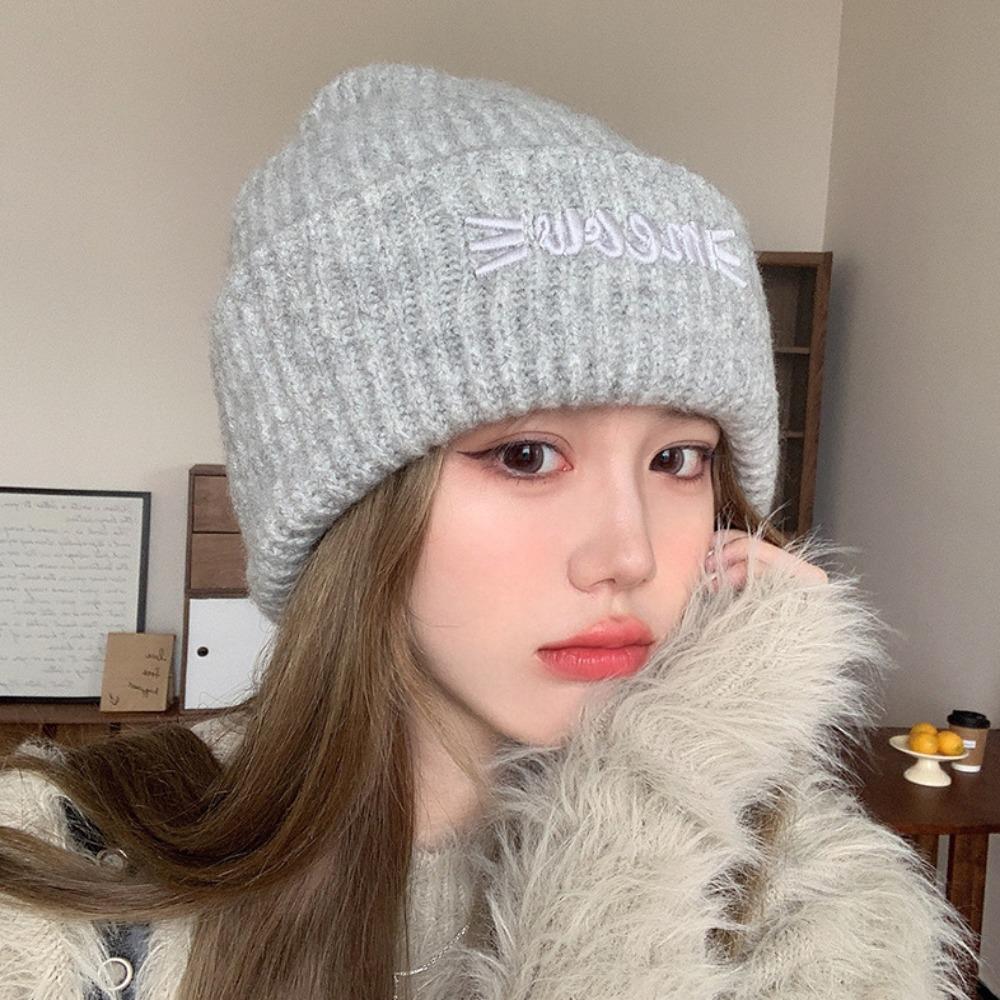 Multi Colors Knitted Beanies Solid Cute Warmer Bonnet New Female Beanie Caps  Outdoor