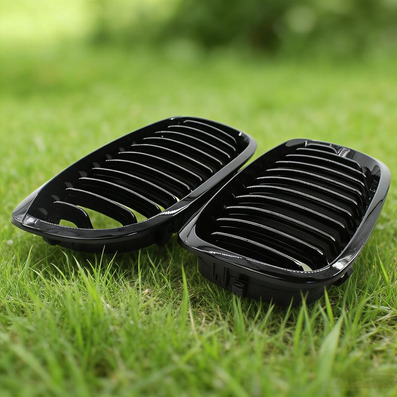 Gloss Black Front Grill Grille For BMW E46 LCI Facelift Coupe Cabriolet 03-05 325CI 330CI 2 Door 51137064317,51137064318