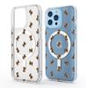 Cartoon Bear Magnetic Transparent Full Coverage Case for iPhone 15/16/17 Pro Max