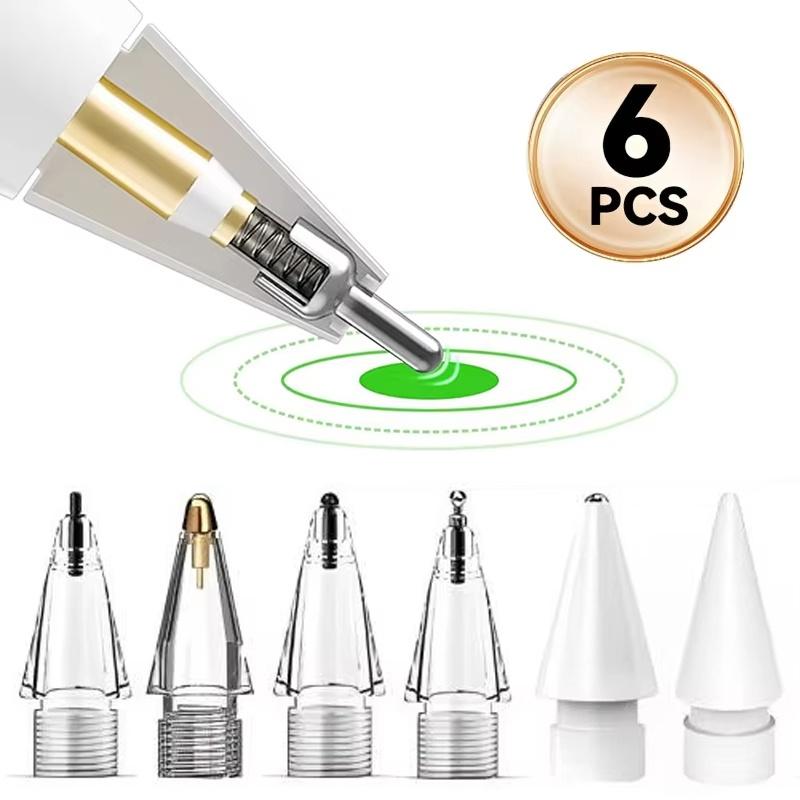 6 Pcs Replacement Pencil Tips For Apple Pencil 1th 2th 3th Generation 2B Nibs For IPad Pencil1/2/3 Stylus Nib With Storage Case