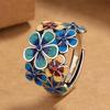 1PC Flowering Ring Women's Atmosphere Retro Ethnic Style Opening Adjustable Creative Index Finger Ring
