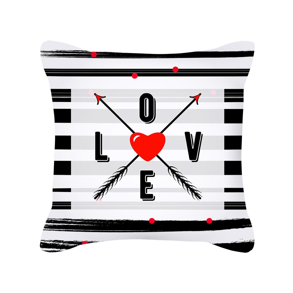 

Домашняя белая декоративная подушка Красное сердце любви наволочка ко Дню святого Валентина Подушка 40x40cm