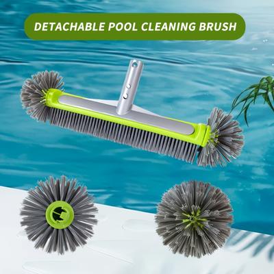 1pc 12 Inch Easy-to-Clean Detachable Pool Cleaning Brush - No Electricity Required, Durable Plastic Construction, No Handle Only Brush