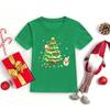 Christmas Tree and Santa Claus Printed Kids T-shirt Christmas Toddler Round Neck Tops Xmas Holiday Short Sleeve Tee Outfits