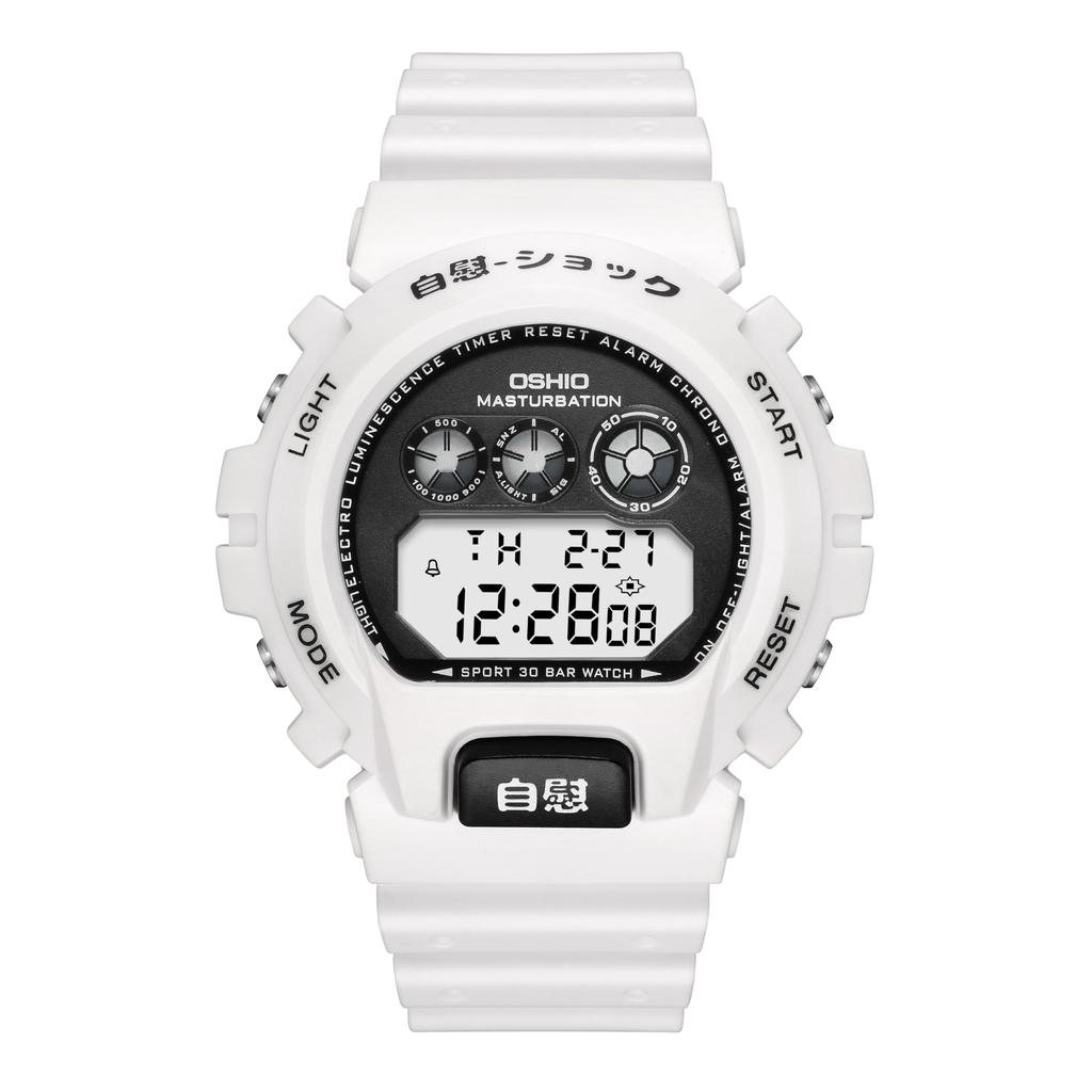 Masturbation Shock Digital Watch Omeco Watch Watch Homage Watch Golf Watch Golf Watch [OMECO] Men's Men's (Tissue White)