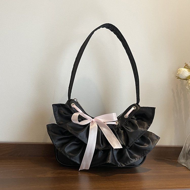Banquet Graduati Ball Luxury Bow Pleated Large-capacity Handbag Clutch Bag Lipstick Wallet Phe Storage Bag Woman Bag Purse