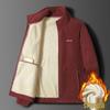 2024 Dad's Fleece-Lined Winter Jacket: Warm, Thick Stand-up Collar Coat for Middle-Aged and Elderly Men